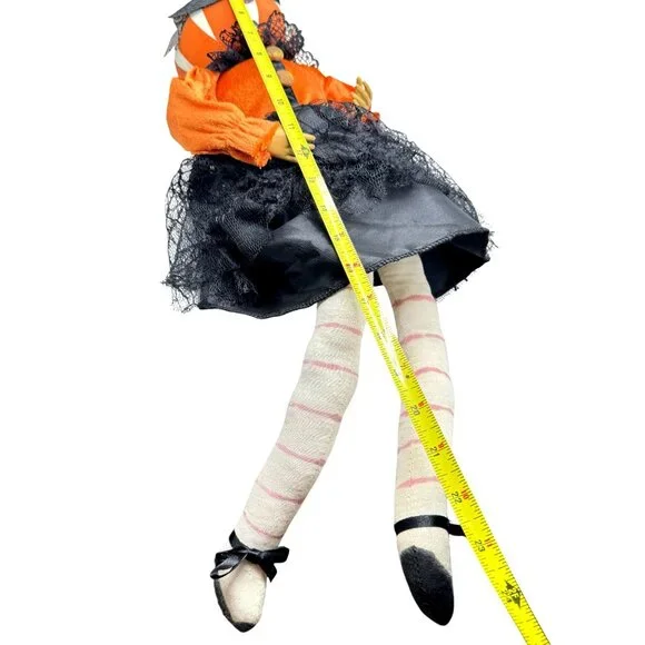 Pumpkin Head Halloween Doll 24" Orange Black - Picture 3 of 15